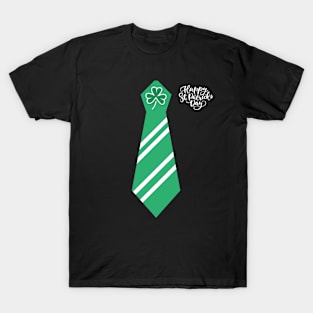 St. Patrick's Day Shamrock Tie T-Shirt